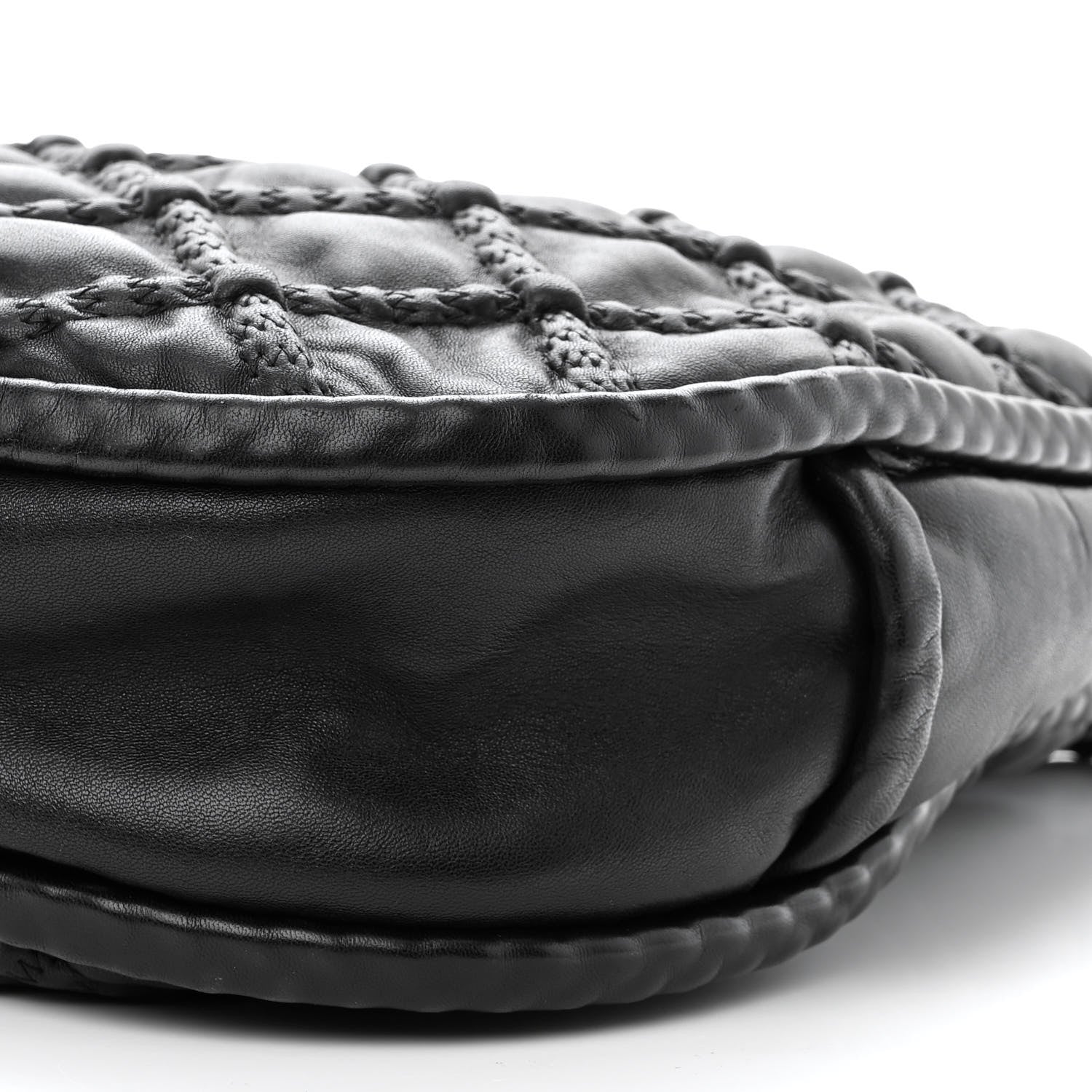 Chanel Quilted Lambskin Hidden Chain Hobo Black 10 of 11