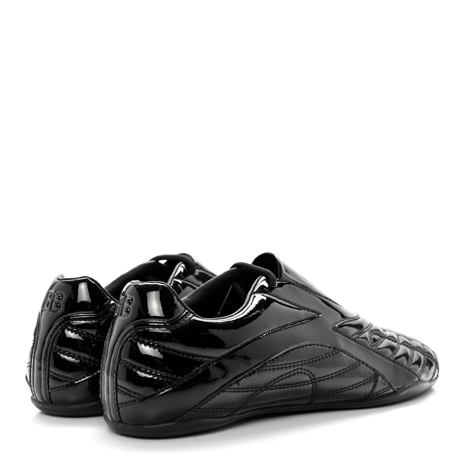Balenciaga Patent Polyurethane Womens Zen Sneakers 38 Black 4 of 8