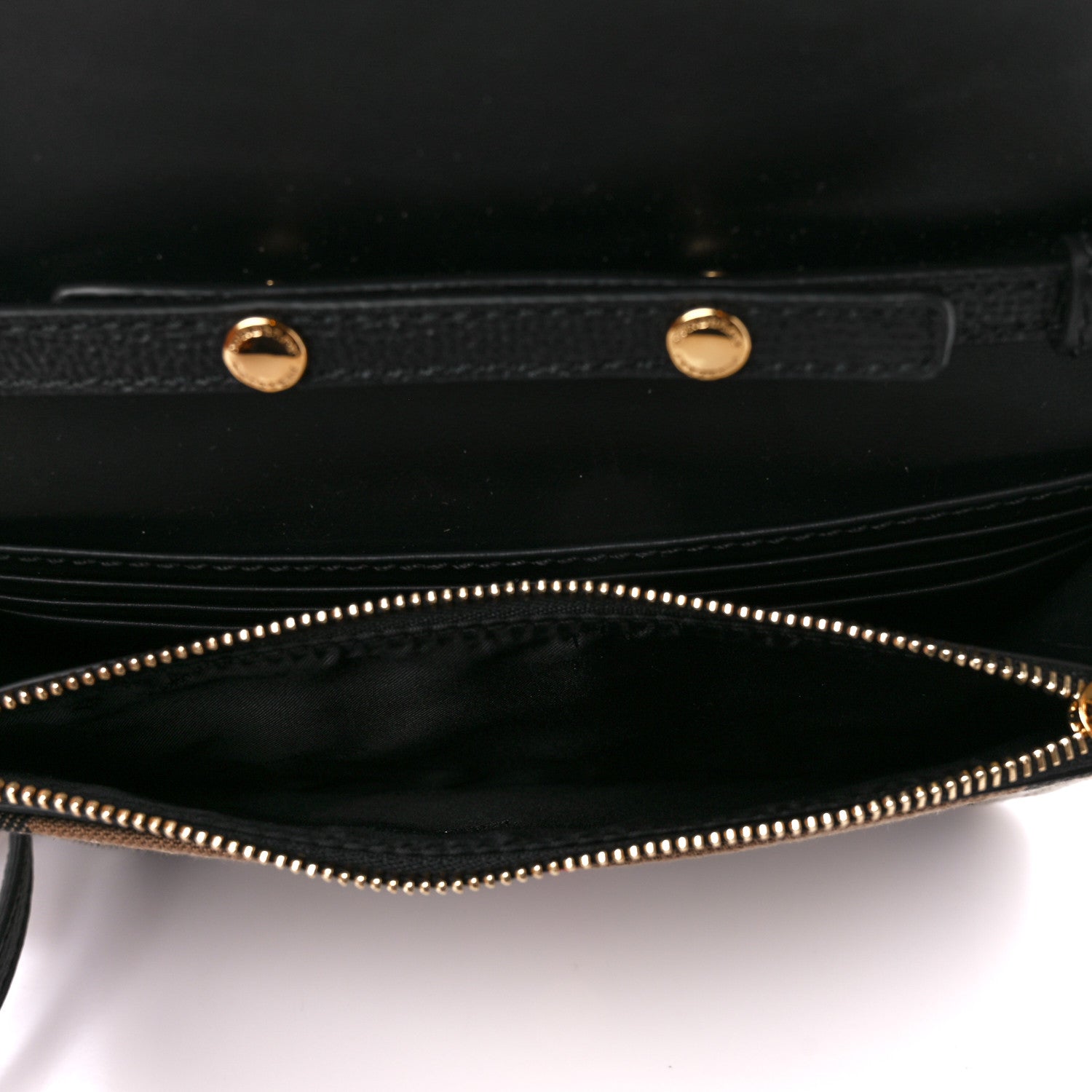 Burberry Derby Calfskin House Check Wallet On Chain Black 6 of 10