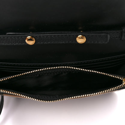 Burberry Derby Calfskin House Check Wallet On Chain Black 6 of 10