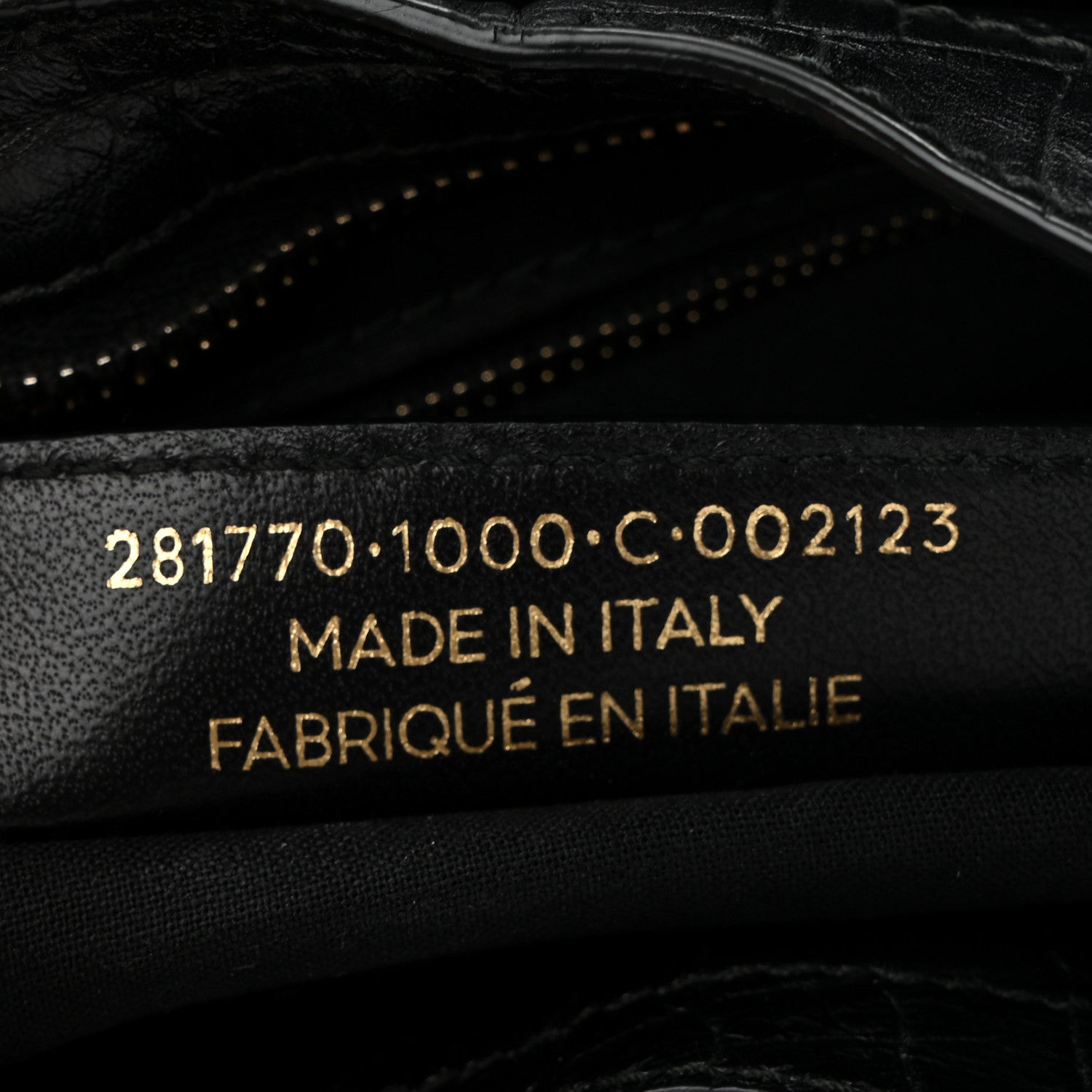 Balenciaga Calfskin Crocodile Embossed Giant 12 Gold Hardware City Black 8 of 11