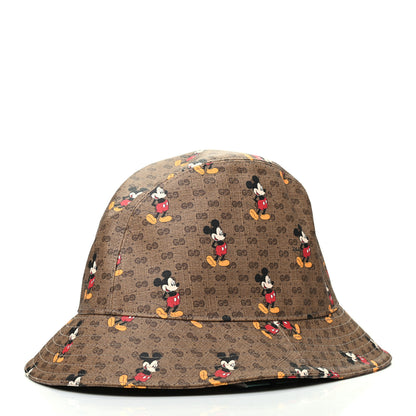 Gucci X DISNEY Mini Vintage GG Supreme Monogram Mickey Mouse Trent Bucket Hat M Beige Ebony Yellow 3 of 5