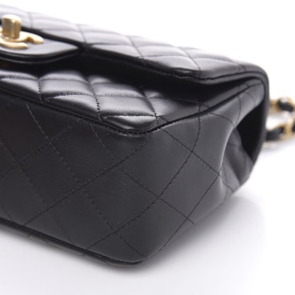Chanel Lambskin Quilted Mini Rectangular Flap Black 9 of 12