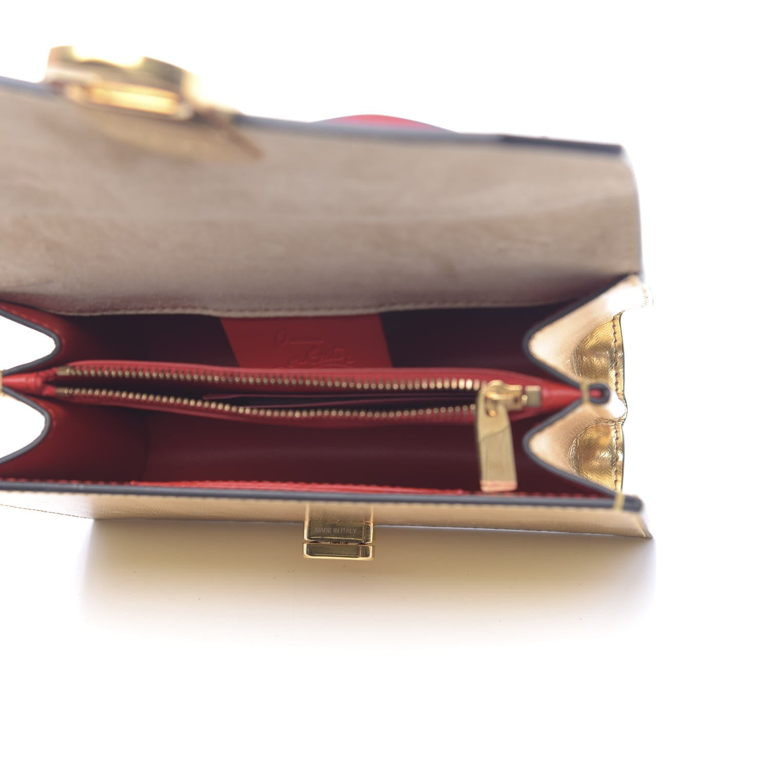 Christian Louboutin Metallic Calfskin Mini Elisa Shoulder Bag Gold 5 of 12