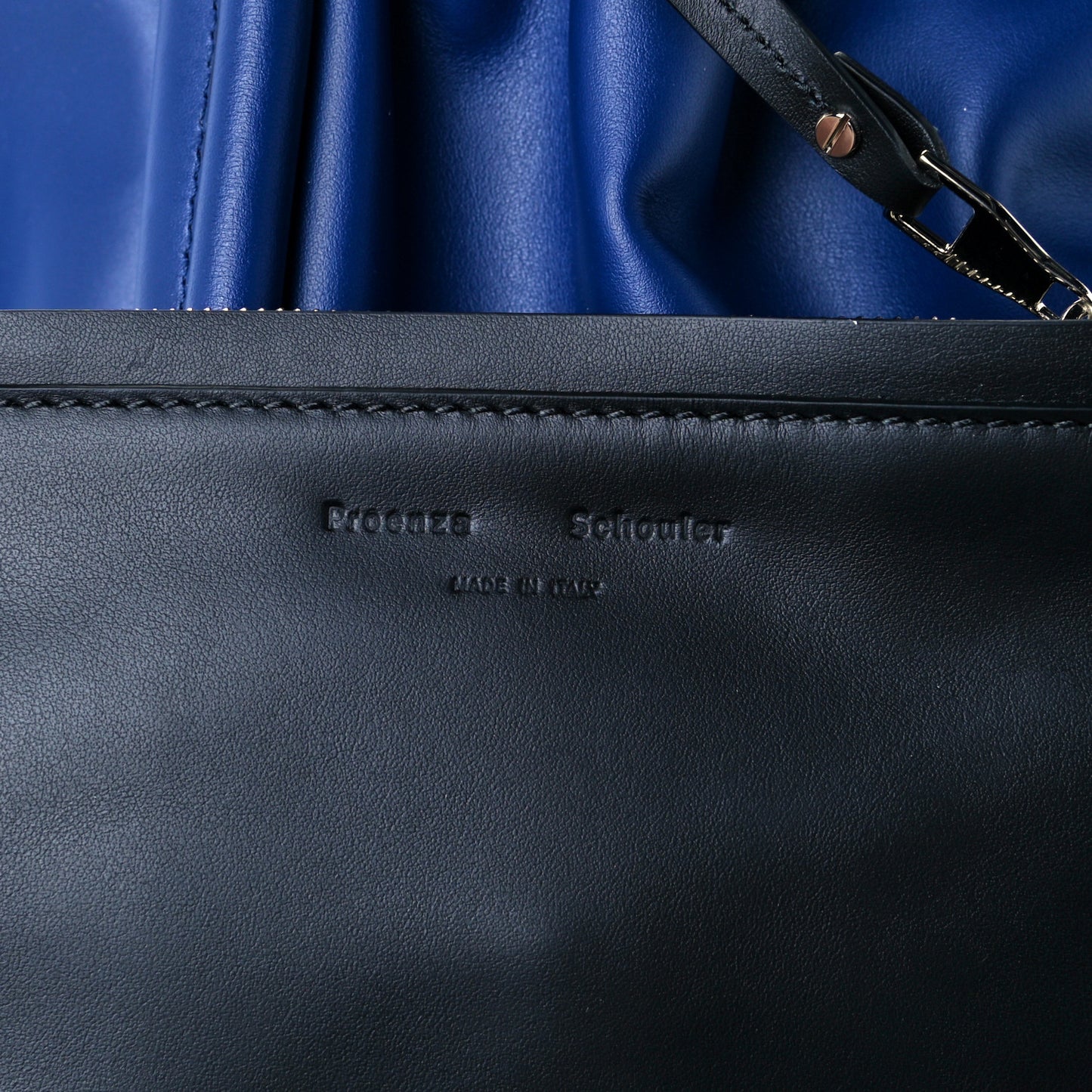 Calfskin XL Ruched Tote New Blue