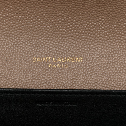 Saint Laurent Grain De Poudre Monogram Uptown Chain Wallet Dark Beige 7 of 14
