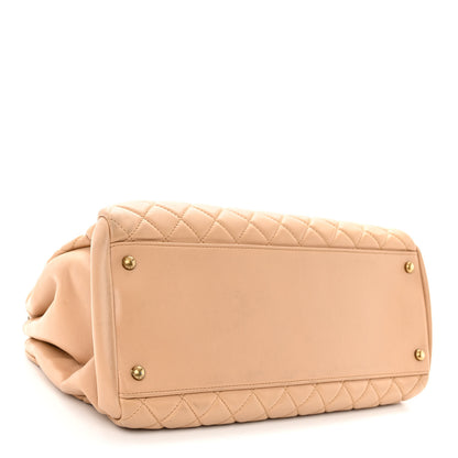 Chanel Lambskin Quilted Large Just Mademoiselle Bowling Bag Beige 4 of 10