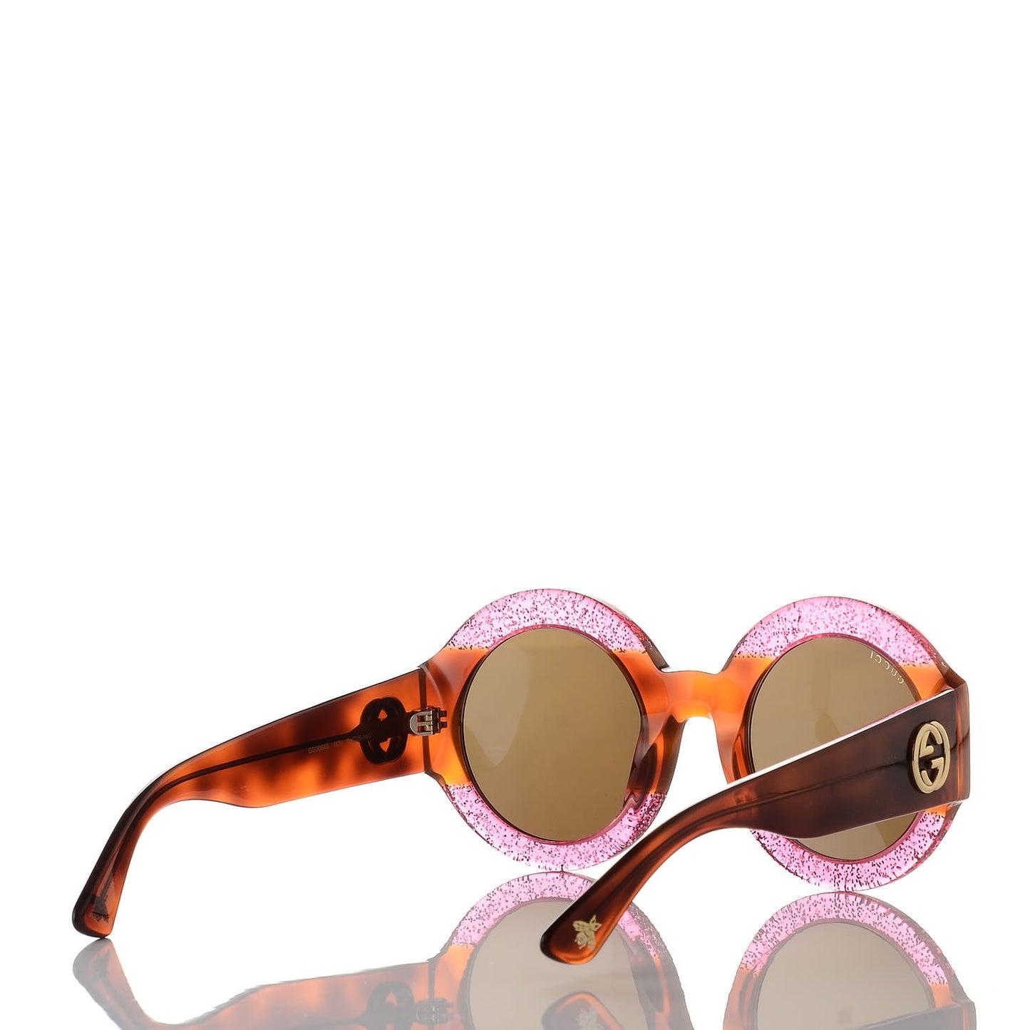 Acetate Round GG0084S Sunglasses Glitter Fuchsia