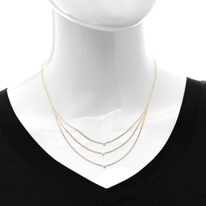 Jennifer Meyer 18K Yellow Gold Diamond Tiered Chain Necklace 2 of 6