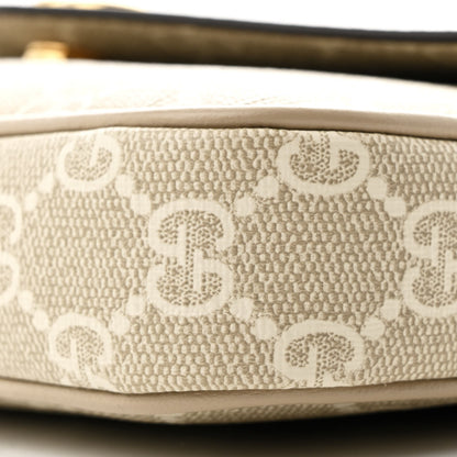 Gucci GG Supreme Monogram Textured Dollar Calfskin Web Mini Ophidia Envelope Shoulder Bag Beige Mystic White Oatmeal 10 of 10