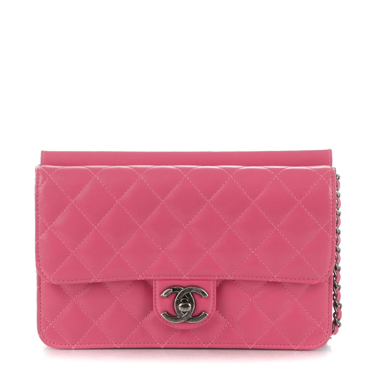 Lambskin Quilted Medium Crossing Times Flap Pink