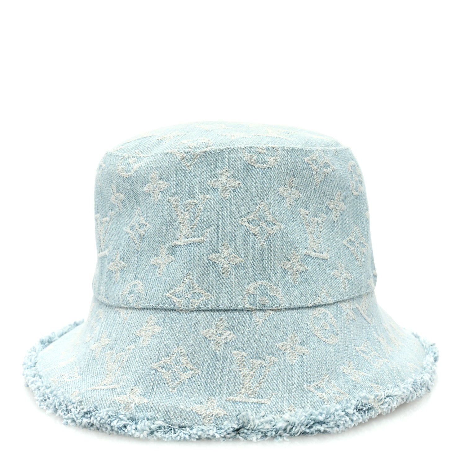 Louis Vuitton Monogram Denim Fringe Bucket Hat Blue 3 of 8