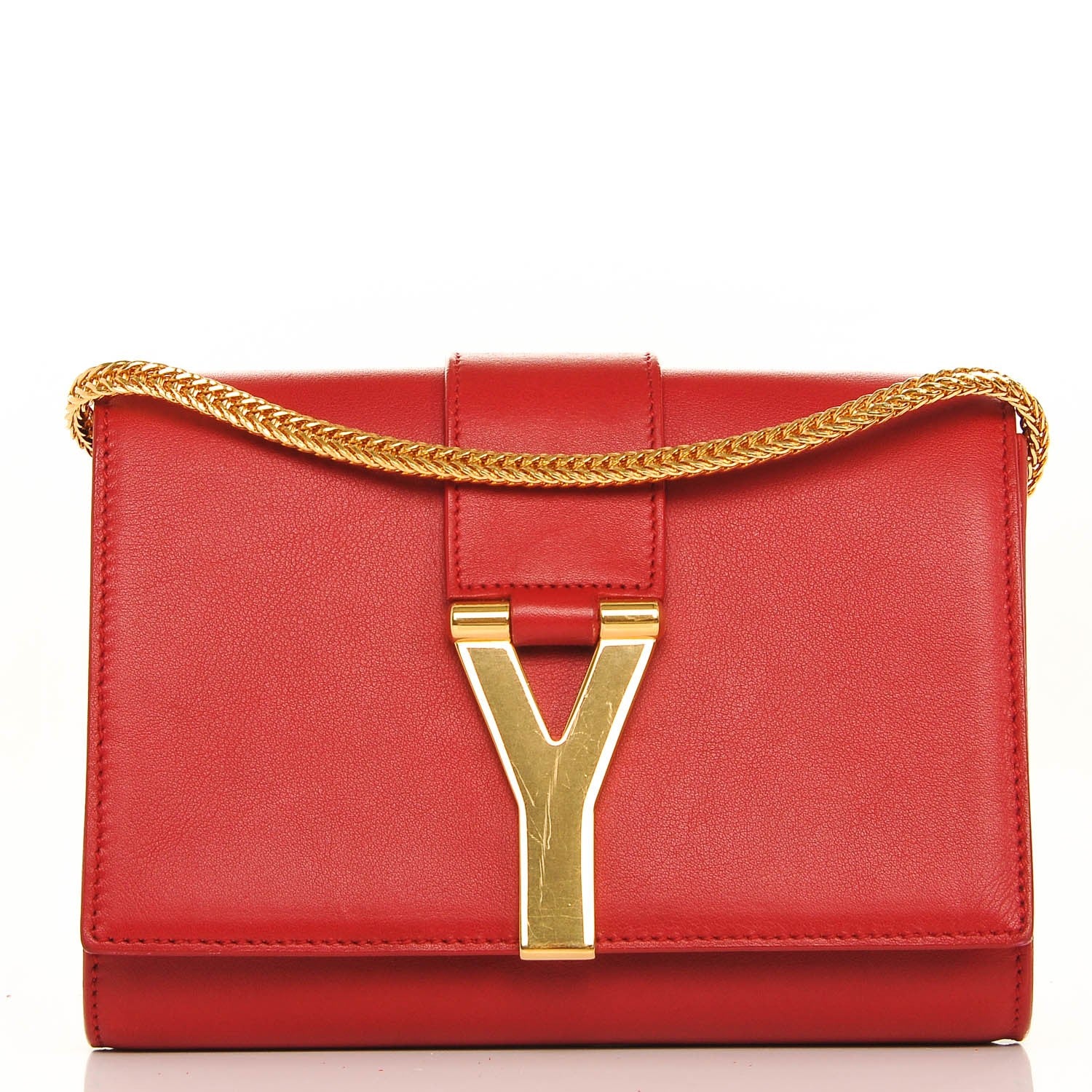 Saint Laurent Calfskin Small Classic Y Satchel Bag Rouge Orient 1 of 9