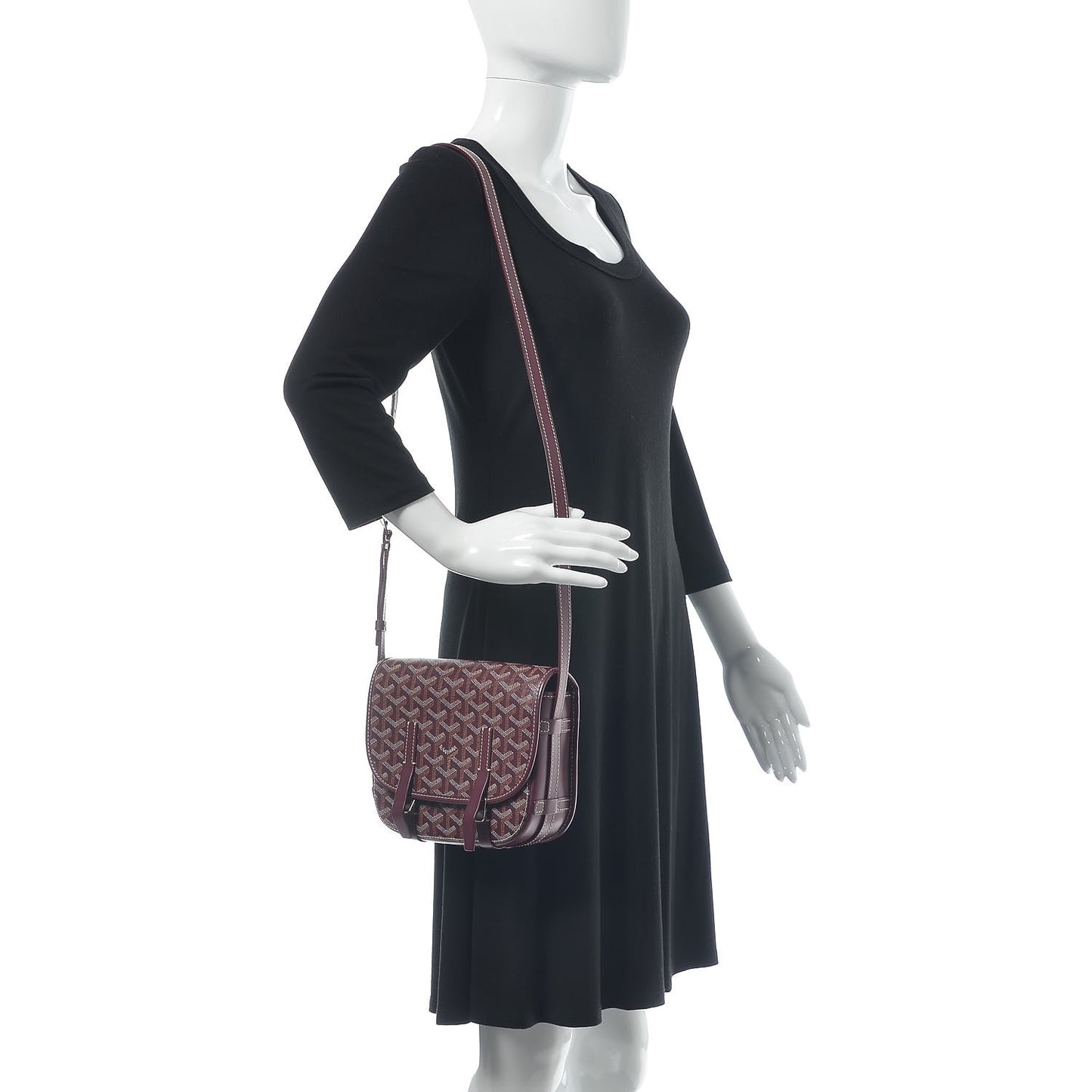 Goyardine Belvedere PM Messenger Bag Burgundy