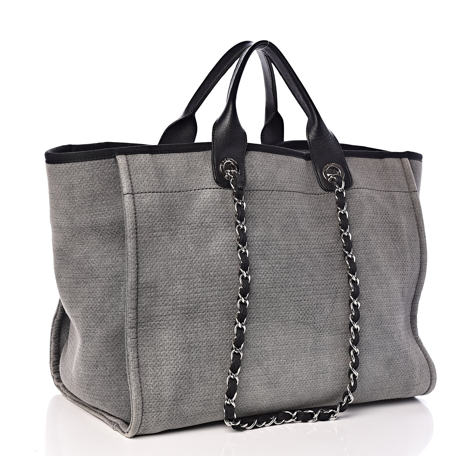 Chanel Canvas Large Deauville Tote Grey 3 of 16