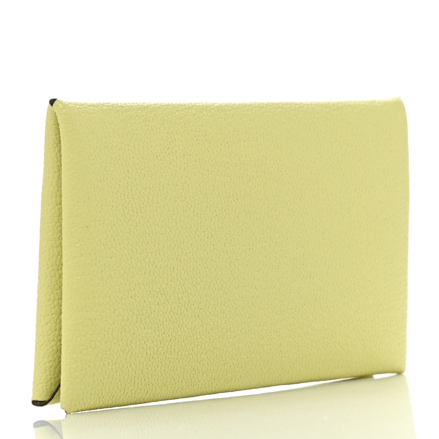 Hermes Chevre Mysore Verso Calvi Card Case Jaune Bourgeon Nata 3 of 8