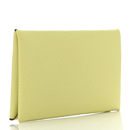Hermes Chevre Mysore Verso Calvi Card Case Jaune Bourgeon Nata 3 of 8