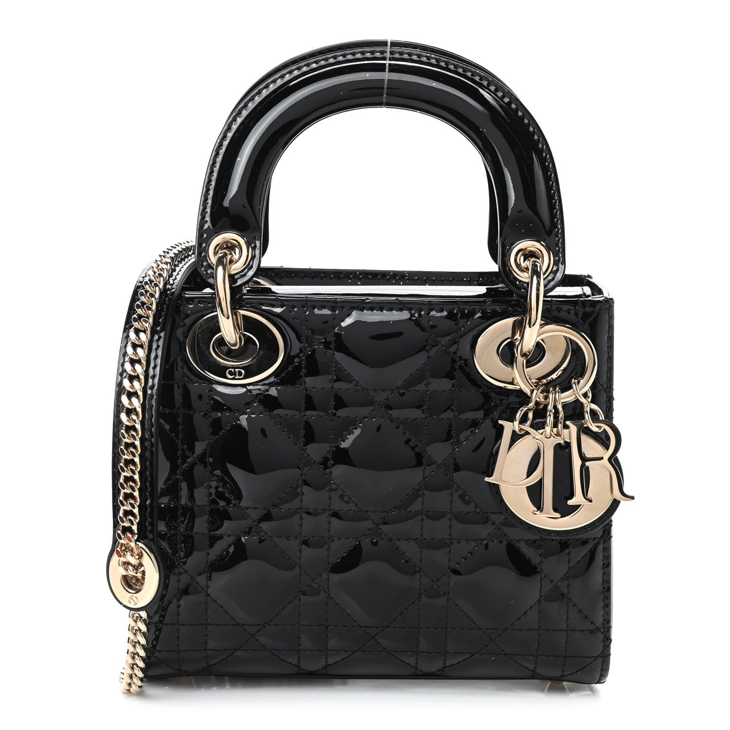 Christian Dior Patent Cannage Mini Lady Dior Black 1 of 9