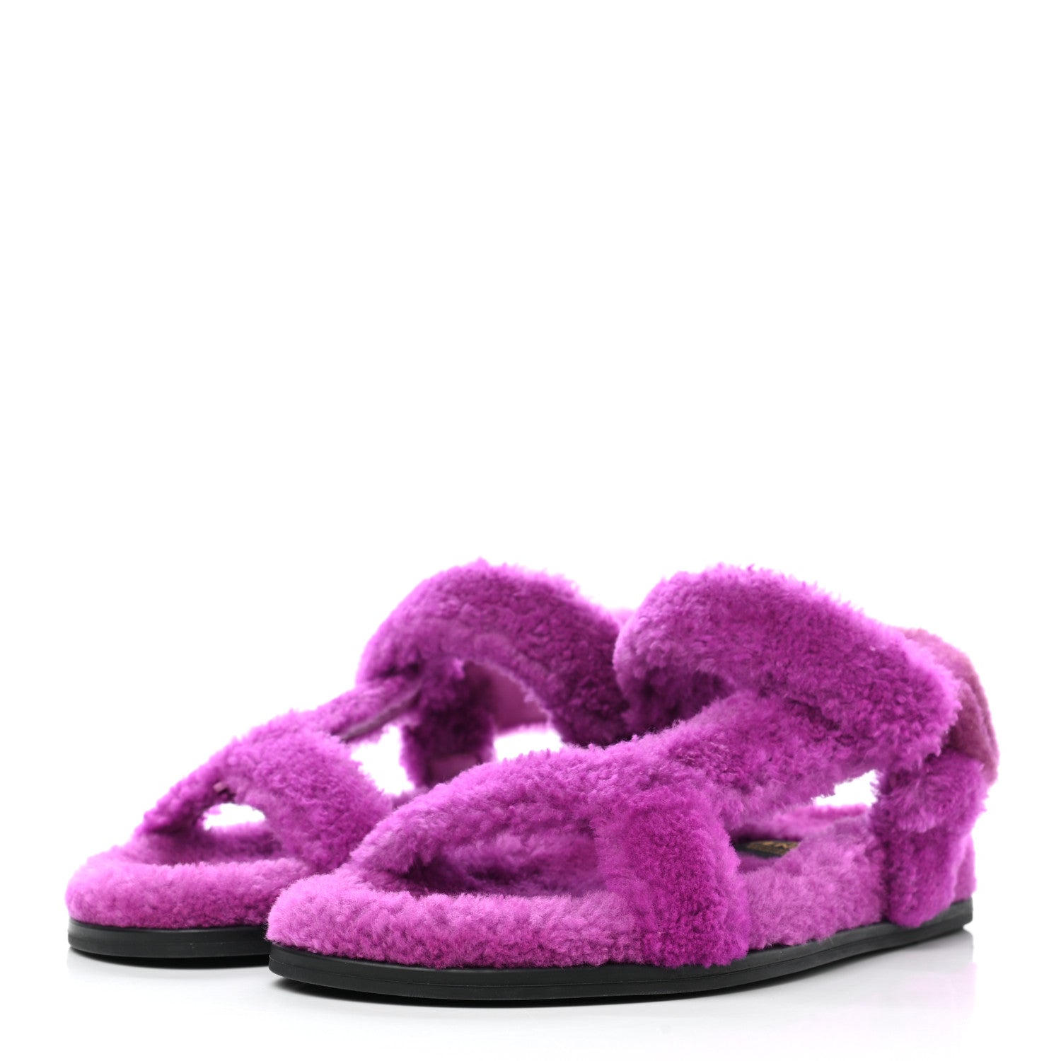 Fendi Shearling FF Fendi Feel Sandals 38 Bouganville 3 of 7