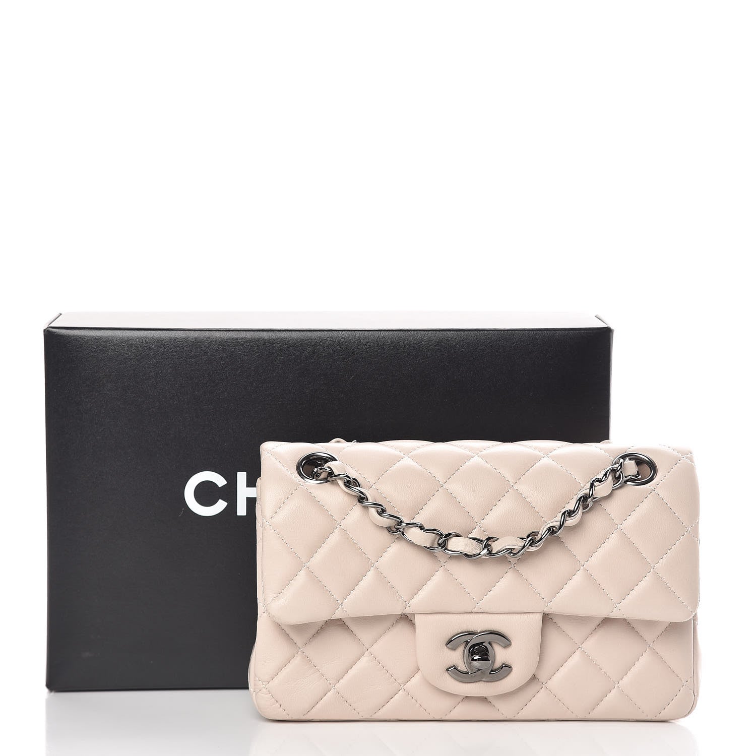 Chanel Lambskin Quilted Mini Rectangular Flap Light Beige 16 of 16
