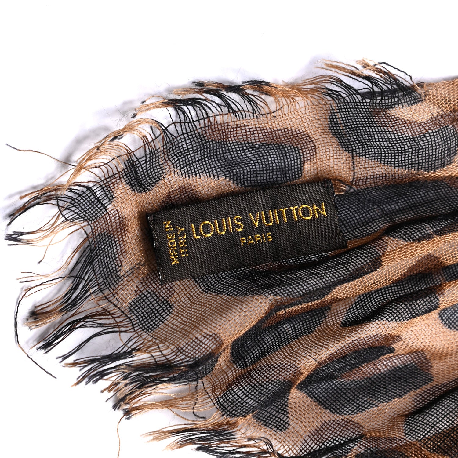 Louis Vuitton Cashmere Silk Leopard Etole Stole Marron 3 of 6