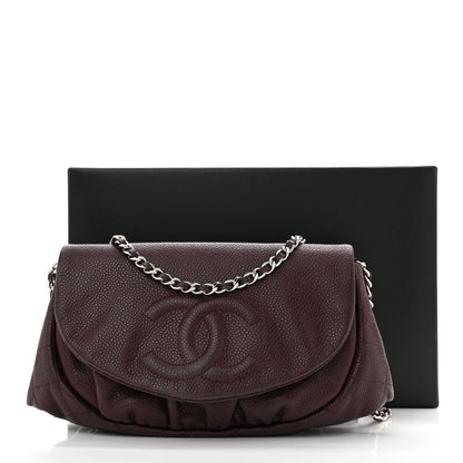 Chanel Caviar Half Moon Wallet On Chain WOC Bordeaux 11 of 11