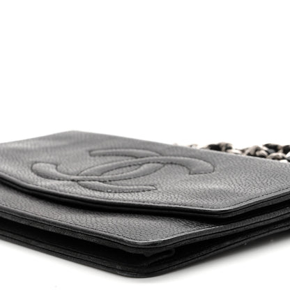 Chanel Caviar Timeless CC Wallet On Chain WOC Black 10 of 11