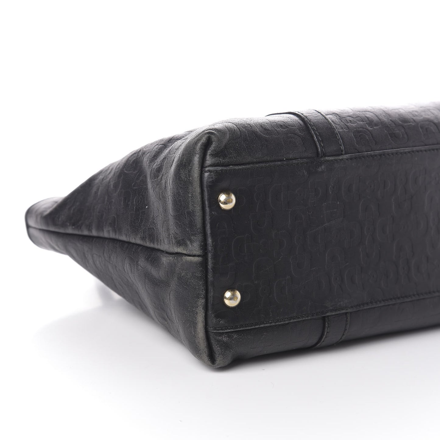 Calfskin Horsebit Embossed Joy Tote Black