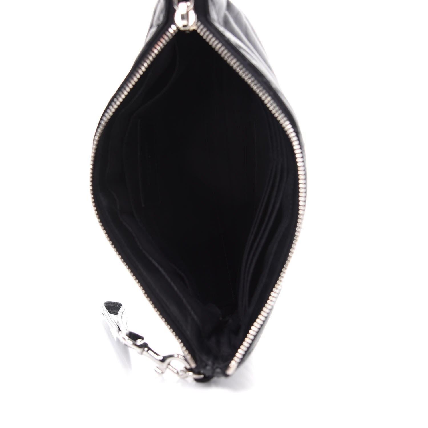 Saint Laurent Calfskin Matelasse Chevron Monogram A5 Wristlet Black 5 of 8