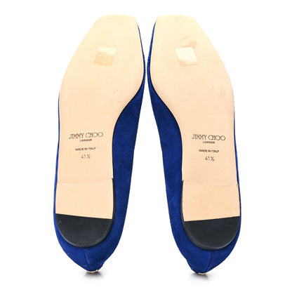 Jimmy Choo Suede Mirele Ballet Flat 41.5 Cobalt 6 of 9