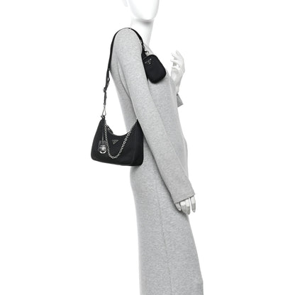 Prada Nylon Re-Edition 2005 Shoulder Bag Black Black 2 of 12