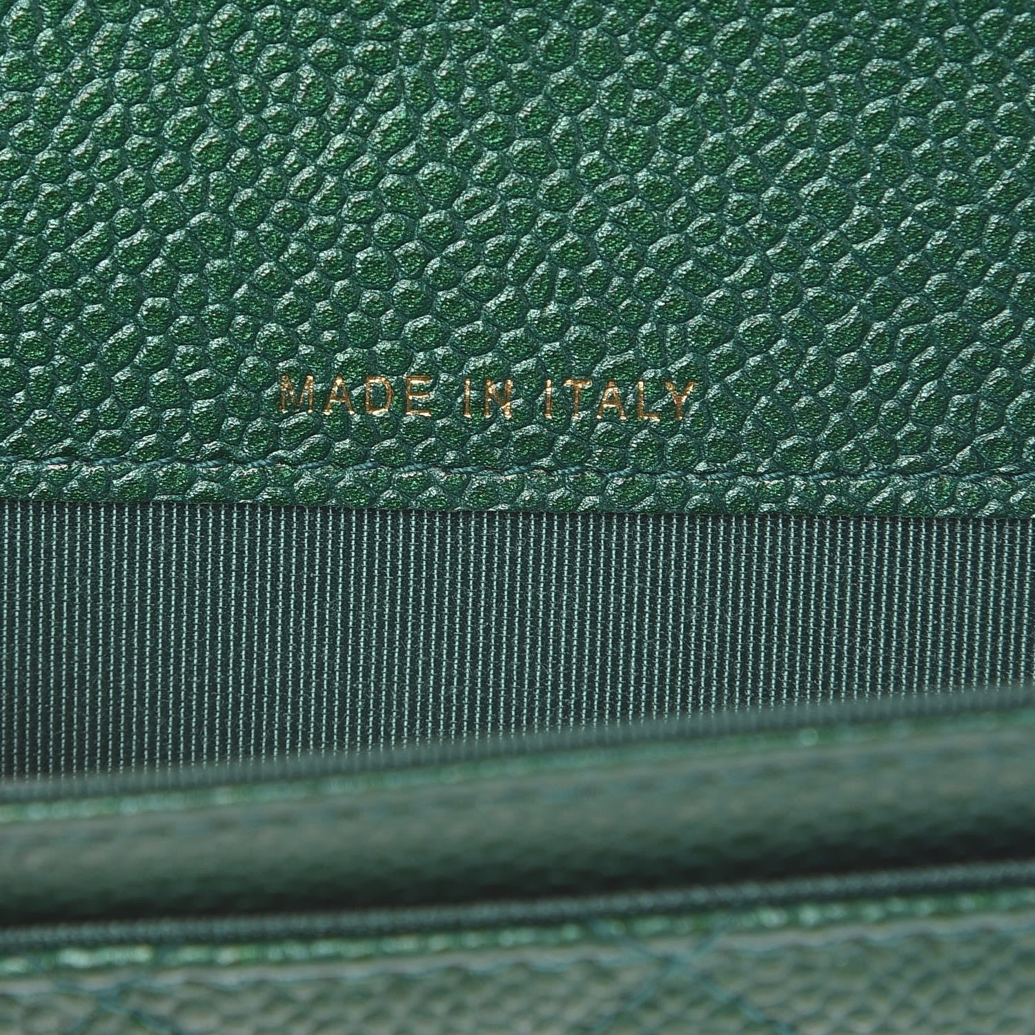 Chanel Metallic Caviar Quilted Card Holder Green 7 of 9