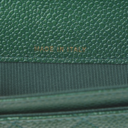 Chanel Metallic Caviar Quilted Card Holder Green 7 of 9
