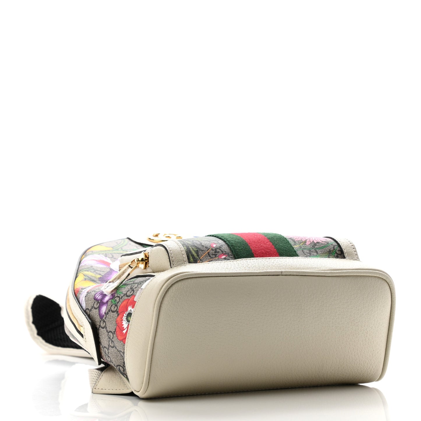 GG Supreme Monogram Flora Web Small Ophidia Day Backpack White