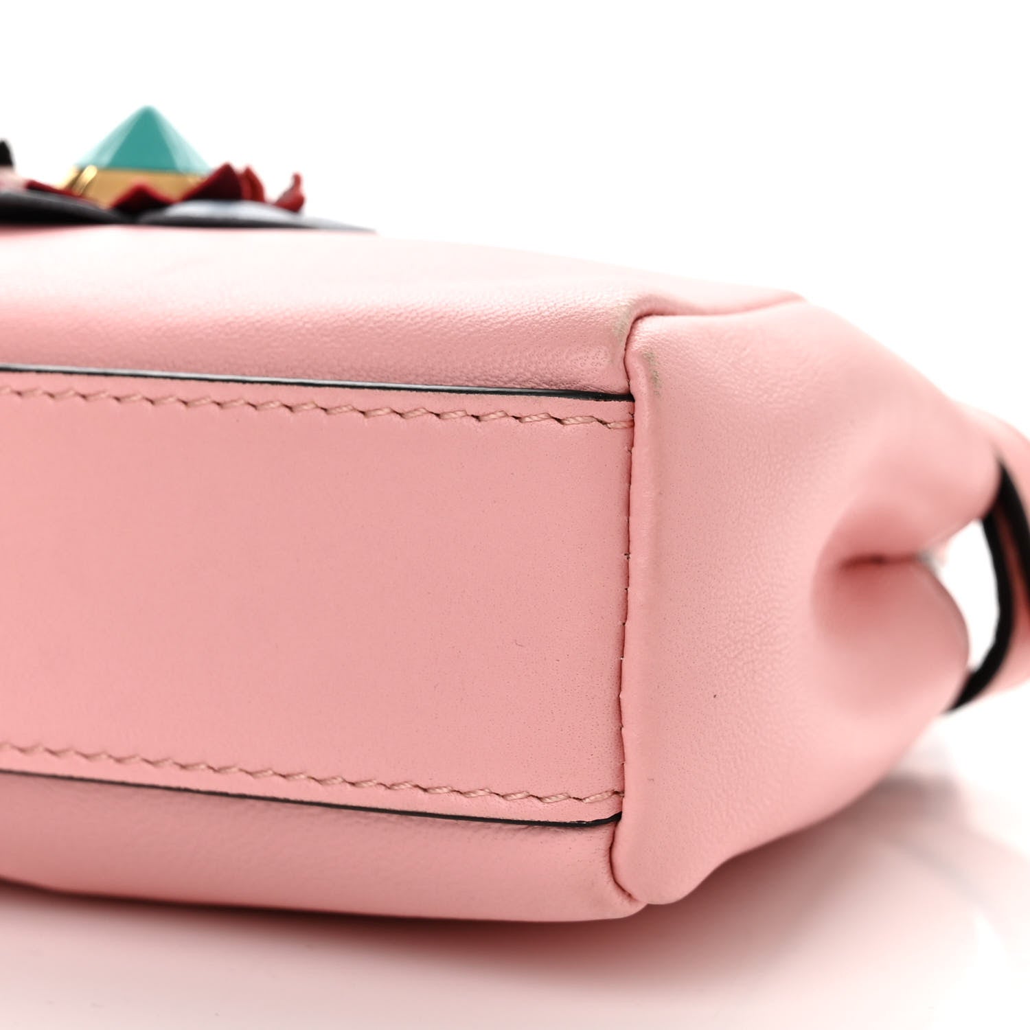 Fendi Nappa Flowerland Micro Peekaboo Iconic Satchel Bubblegum Multicolor 11 of 11