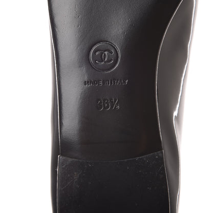 Chanel Patent CC Cap Toe Ballerina Flats 36.5 Black 6 of 9