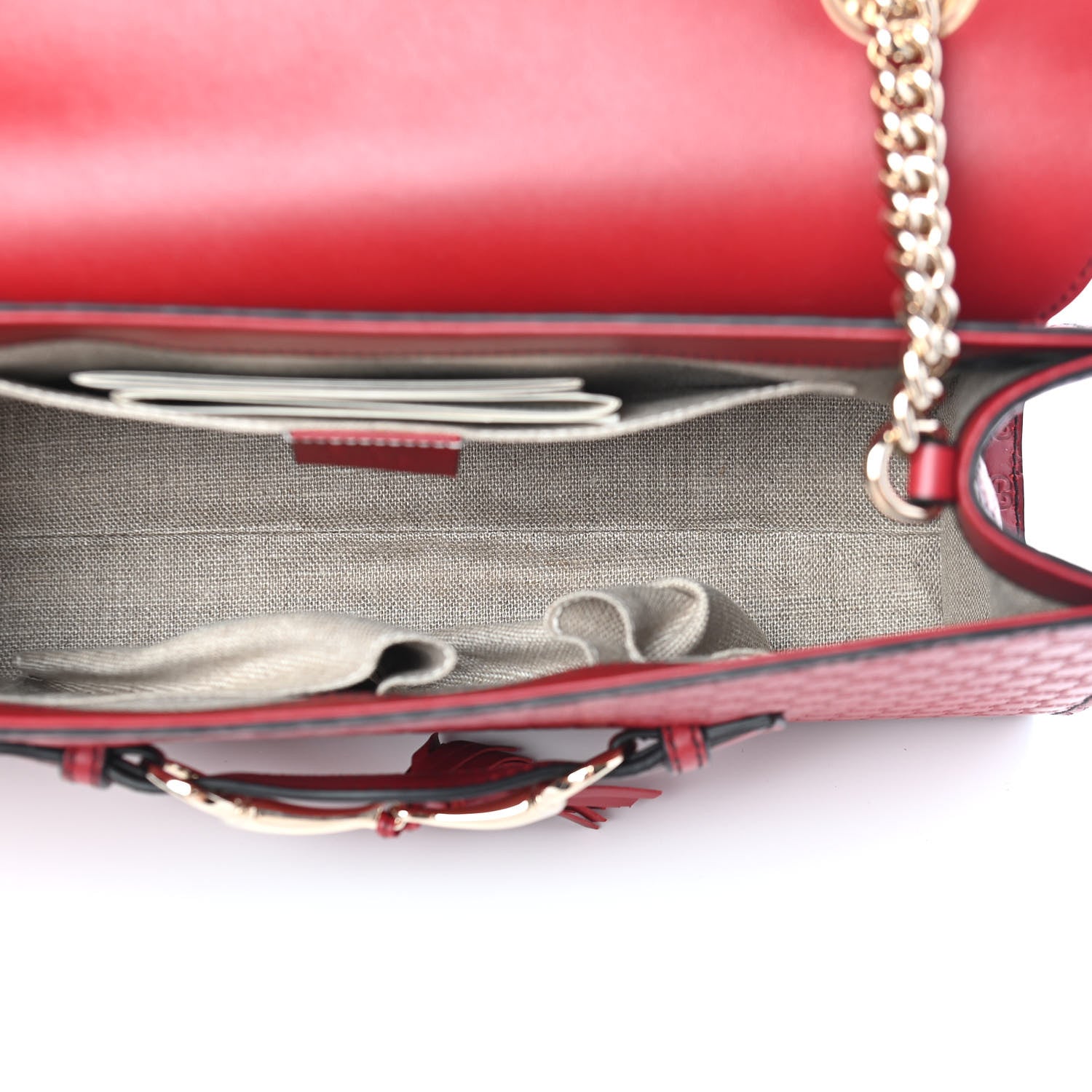 Gucci Microguccissima Medium Emily Chain Shoulder Bag Red 5 of 9