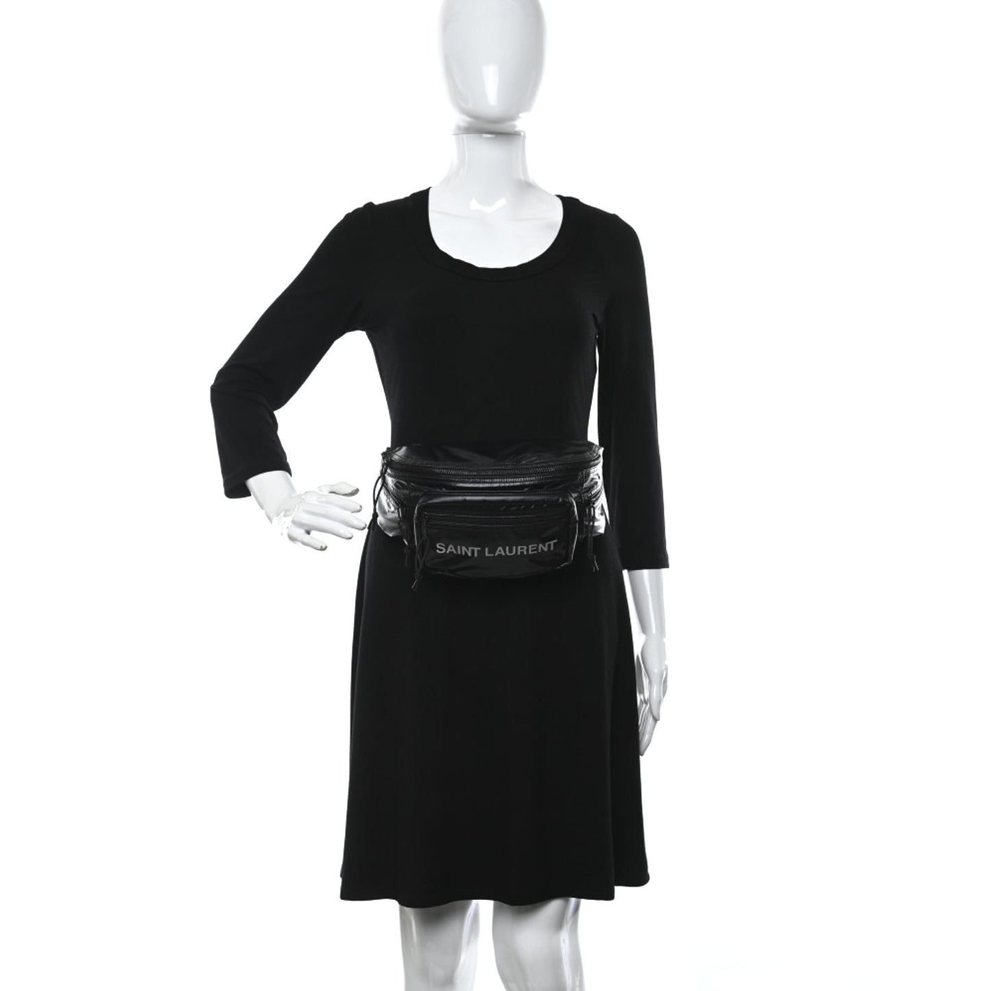 Nylon Logo Ripstop Body Belt Bag Black