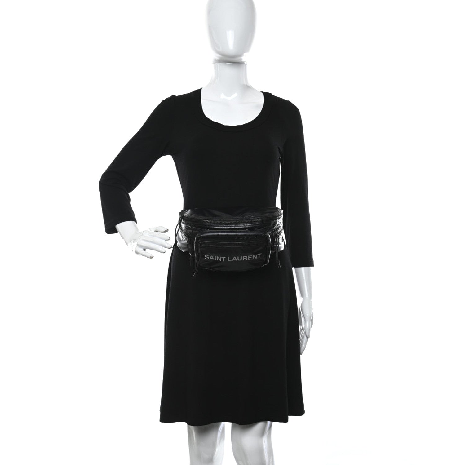 Saint Laurent Nylon Logo Ripstop Body Belt Bag Black 2 of 9