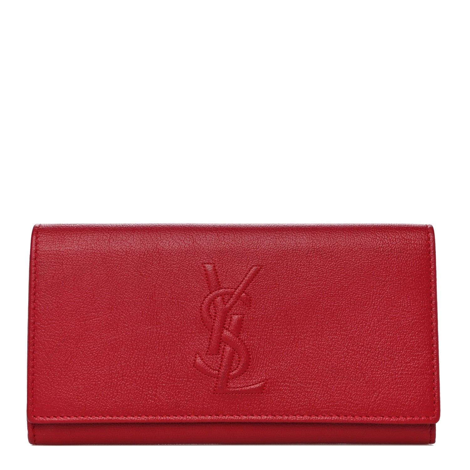 Saint Laurent Goatskin Belle De Jour Flap Wallet Rouge Orient 1 of 11