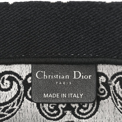 Christian Dior Canvas Embroidered Medium Ornamental Cornely Effect Book Tote Black White 6 of 8