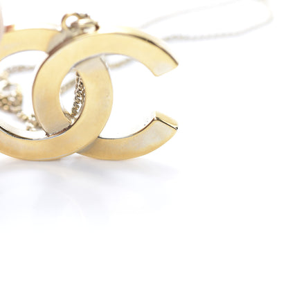 Chanel Baguette Crystal Quilted CC Pendant Necklace Gold 5 of 7