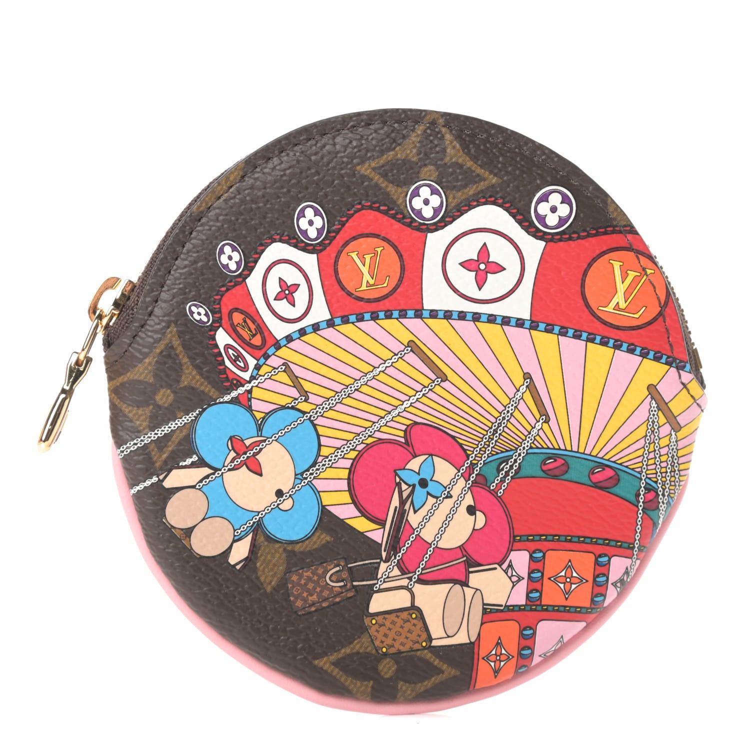 Louis Vuitton Monogram 2020 Christmas Animation Swing Ride Round Coin Purse Pink Poppy 1 of 8