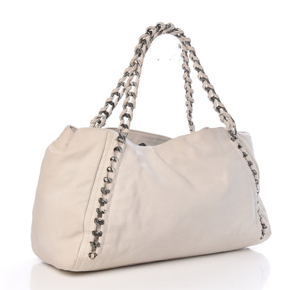Chanel Calfskin Large East West Modern Chain Tote White 3 of 14