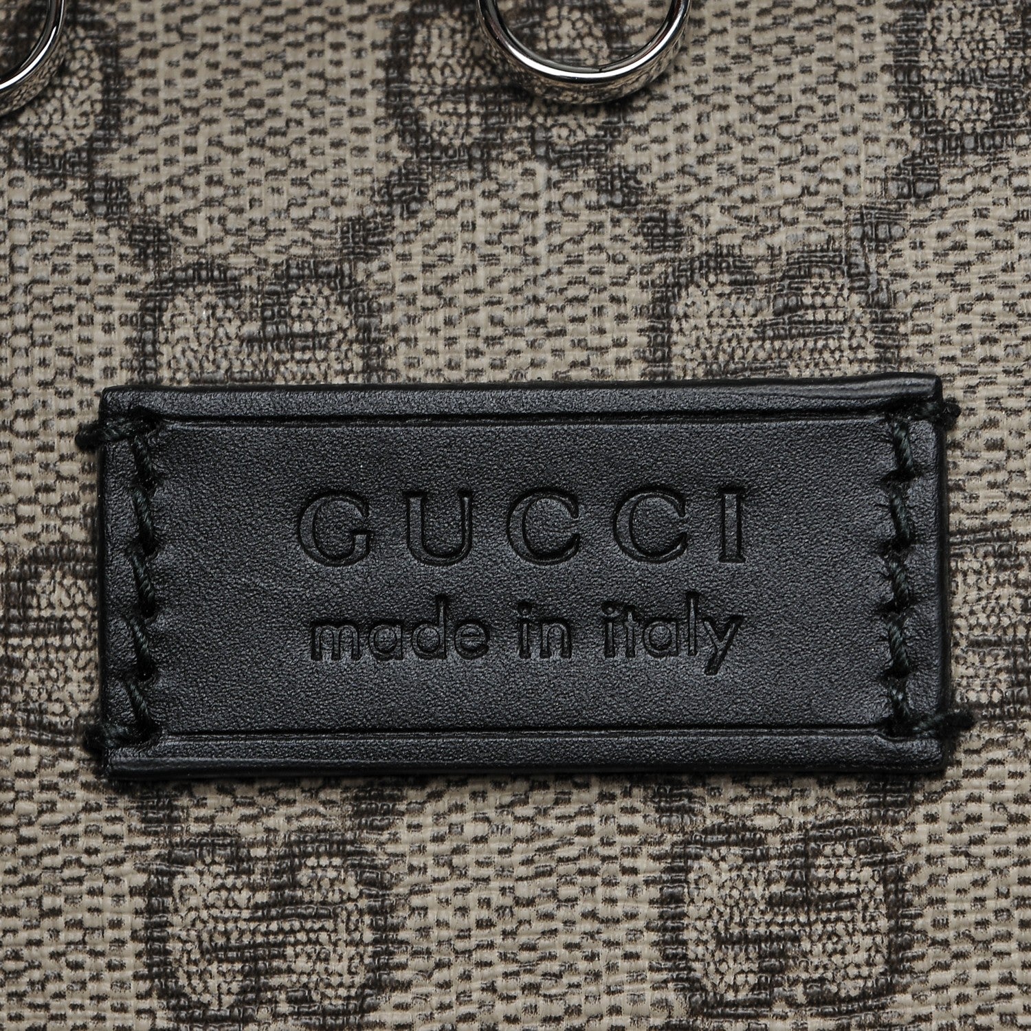 Gucci GG Supreme Monogram Selleria Calfskin Large Duffle Beige Ebony Black 6 of 6
