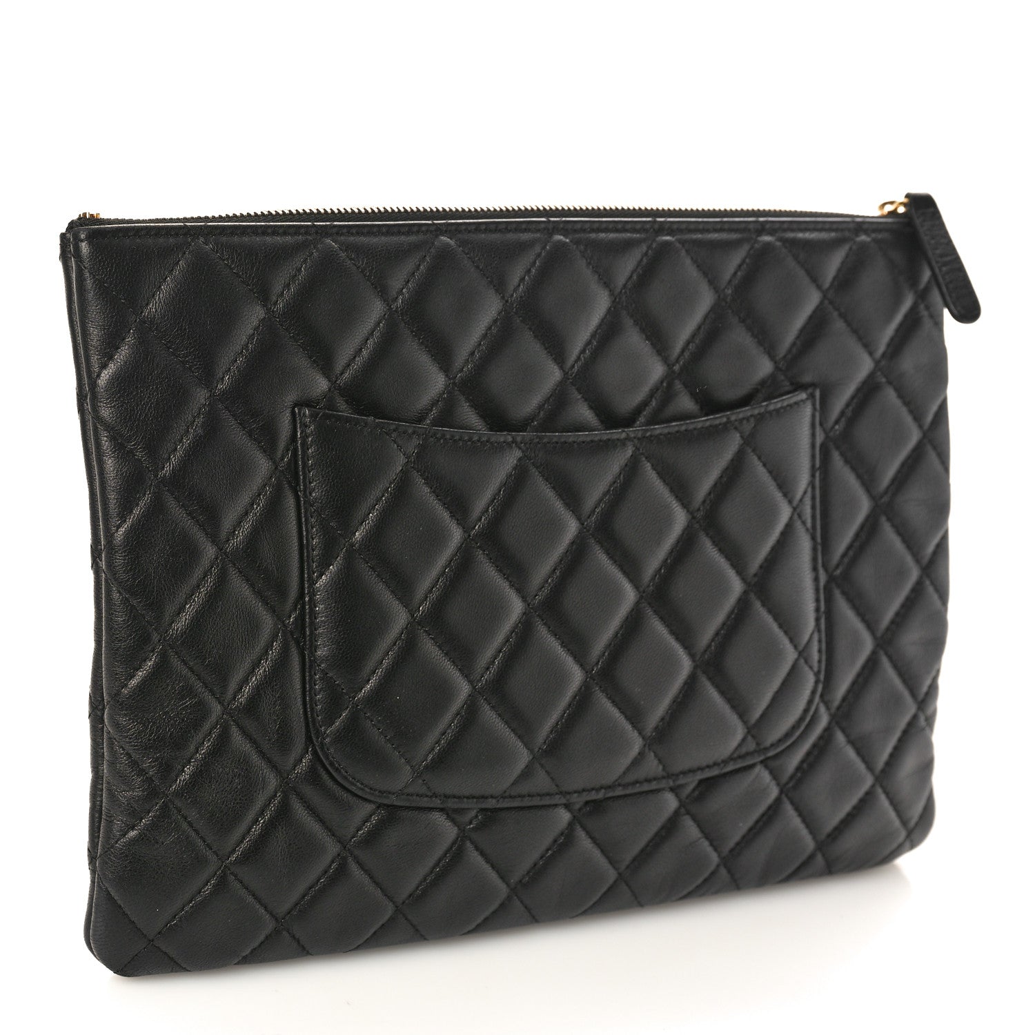 Chanel Lambskin Quilted Egyptian Amulet Zipped Pouch Black 3 of 8