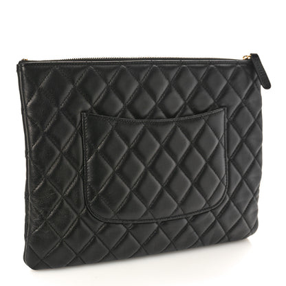Chanel Lambskin Quilted Egyptian Amulet Zipped Pouch Black 3 of 8