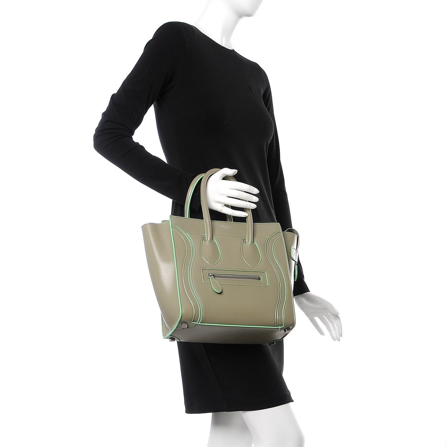 Satin Calfskin Micro Debossed Luggage Light Khaki