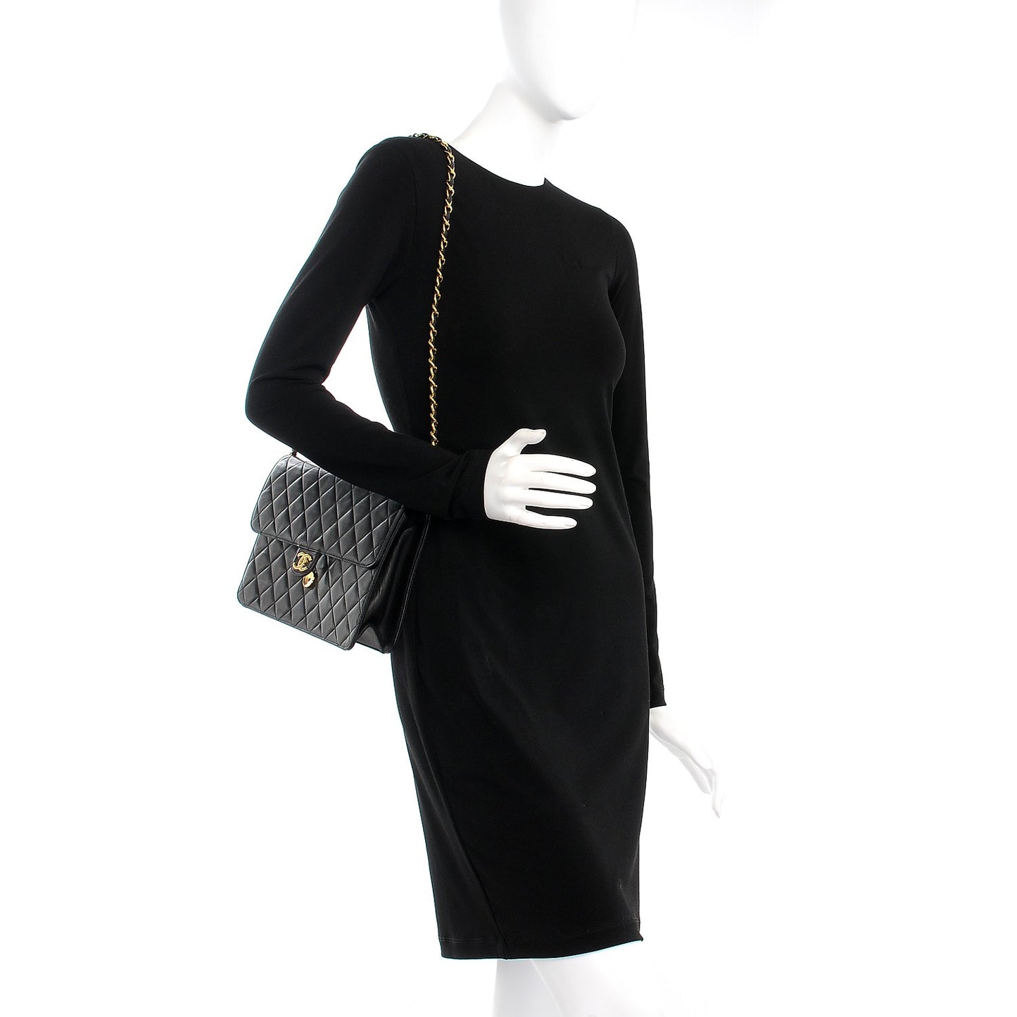 Lambskin Quilted Medium Single Flap Black