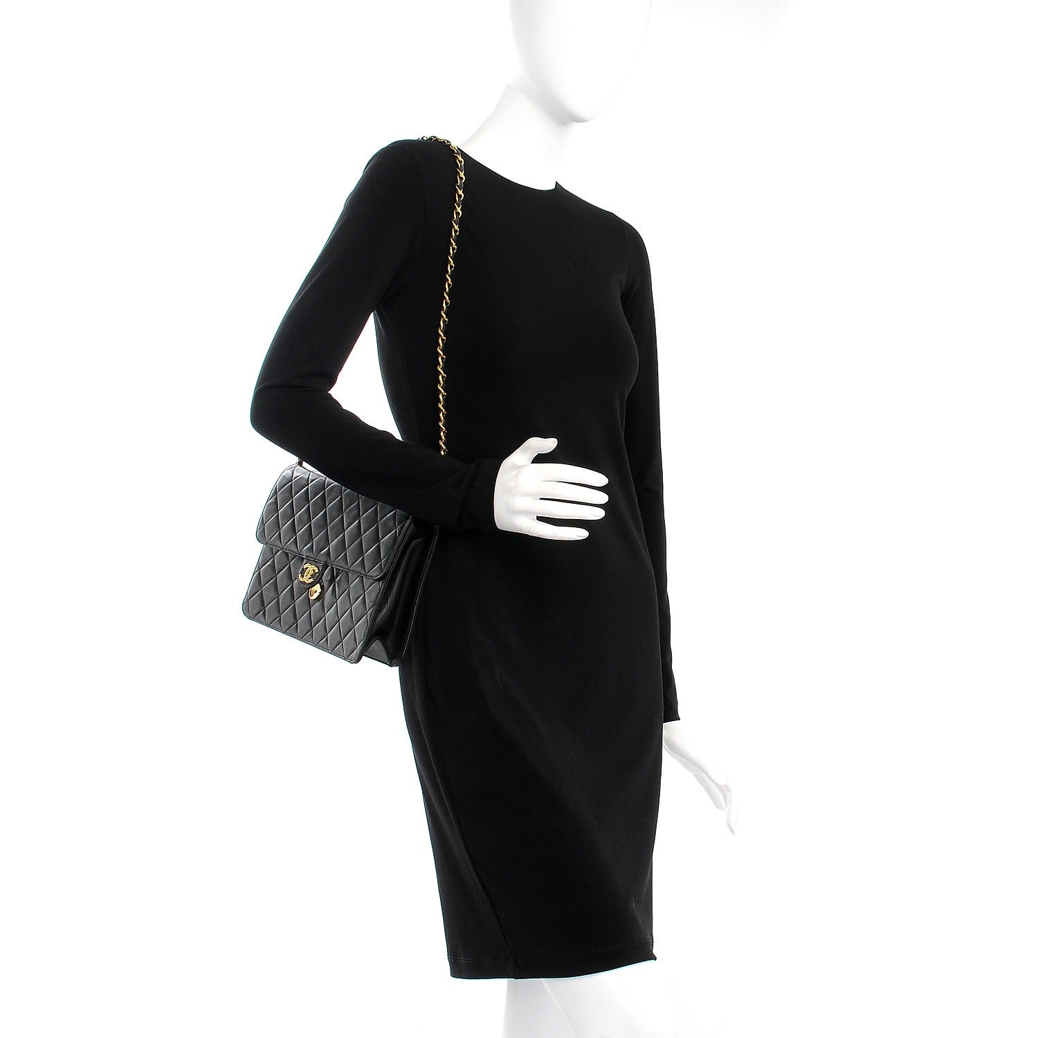 Chanel Lambskin Quilted Medium Single Flap Black 2 of 11